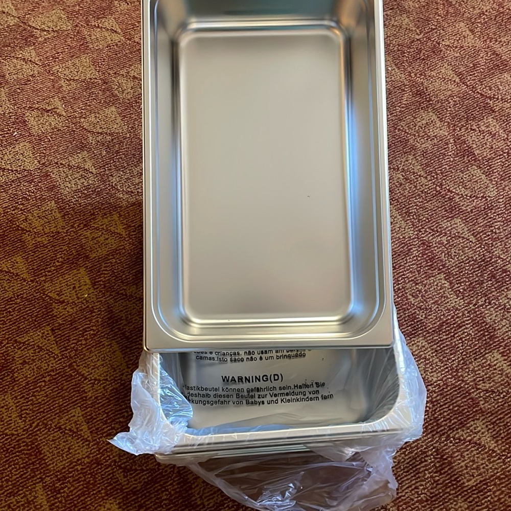 Brand new restaurant or catering food pans never been out of the box